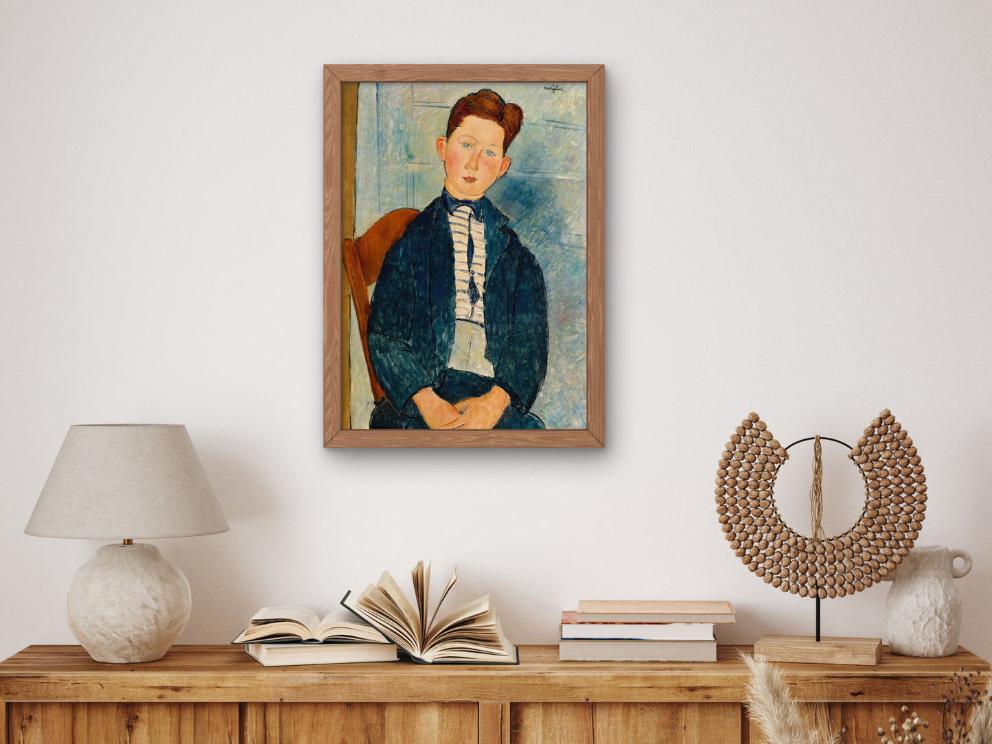 Boy in a Striped Sweater by Amedeo Modigliani 1918, Wall Art Print, Fine Art Reproduction, Museum Quality Decor, Poster