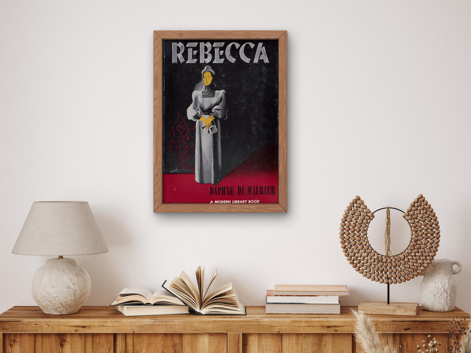 Rebecca Book Cover by Edward McKnight Kauffer, 1940, Art Deco and American Modernism, fine art print