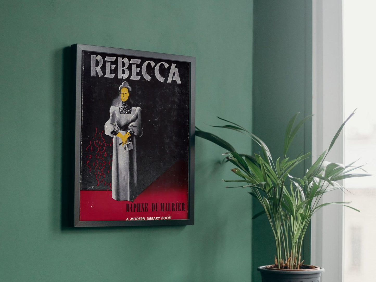 Rebecca Book Cover by Edward McKnight Kauffer, 1940, Art Deco and American Modernism, fine art print