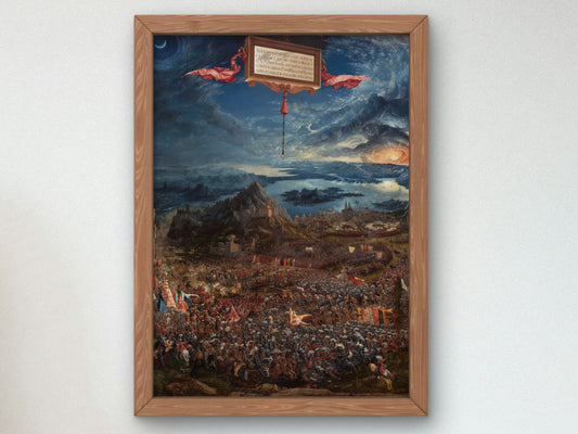 The Battle of Alexander at Issus by Albrecht Altdorfer 1529, Wall Art Print, Fine Art Reproduction, Museum Quality Decor, Poster