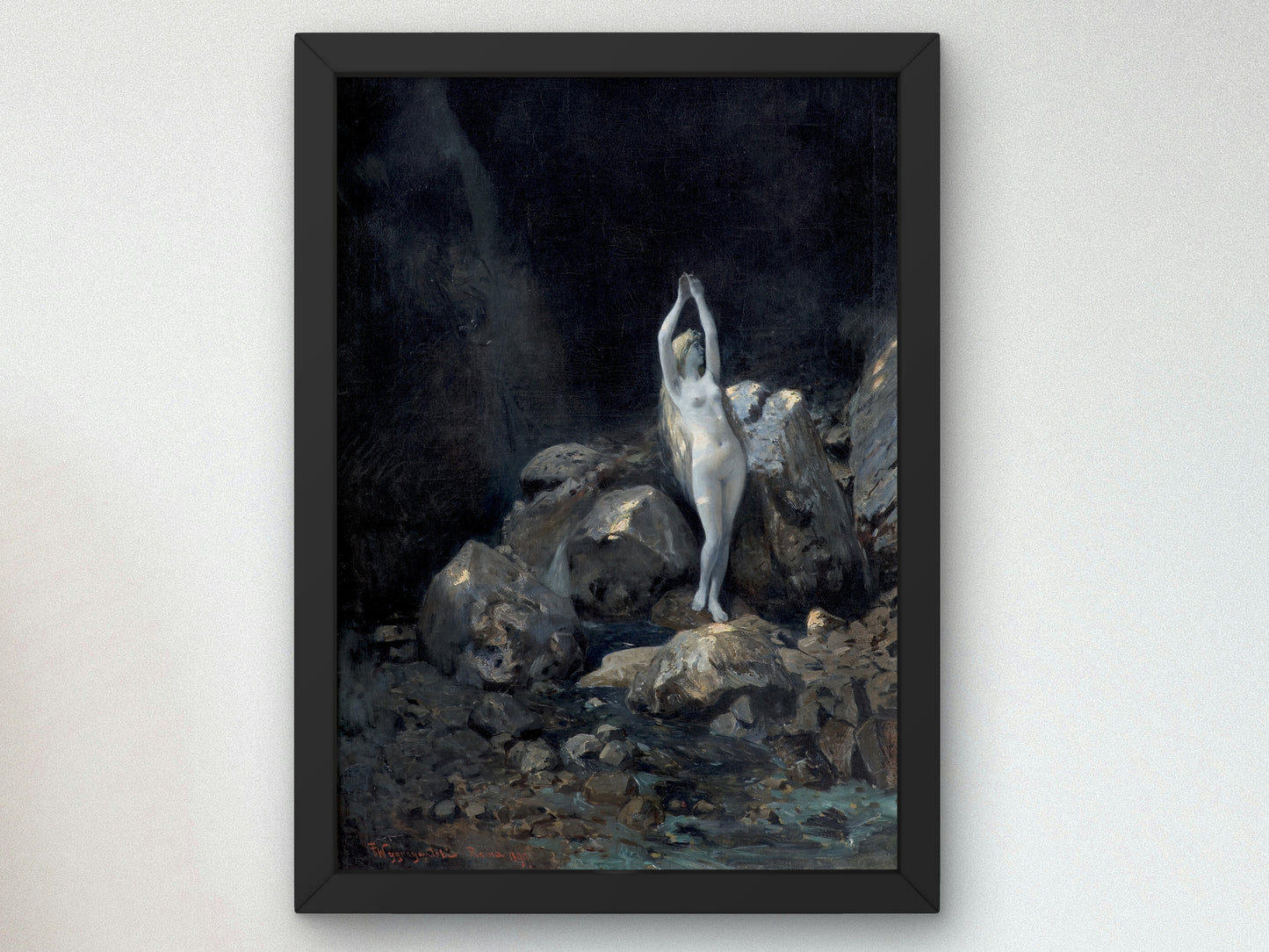 Nymph by Feliks Michał Wygrzywalski 1899, Wall Art Print, Fine Art Reproduction, Museum Quality Decor, Poster