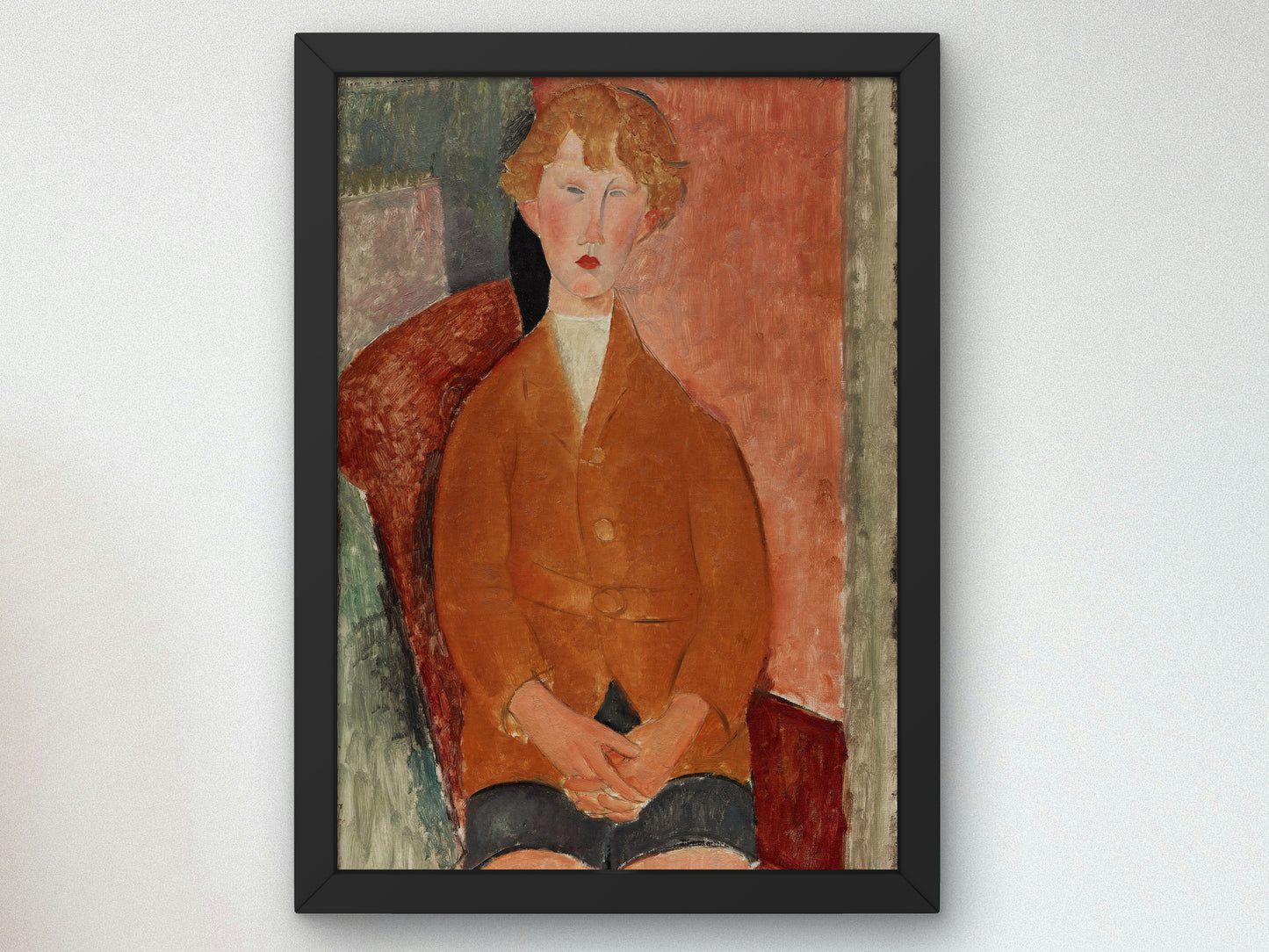Boy in Short Pants by Amedeo Modigliani 1918, Wall Art Print, Fine Art Reproduction, Museum Quality Decor, Poster