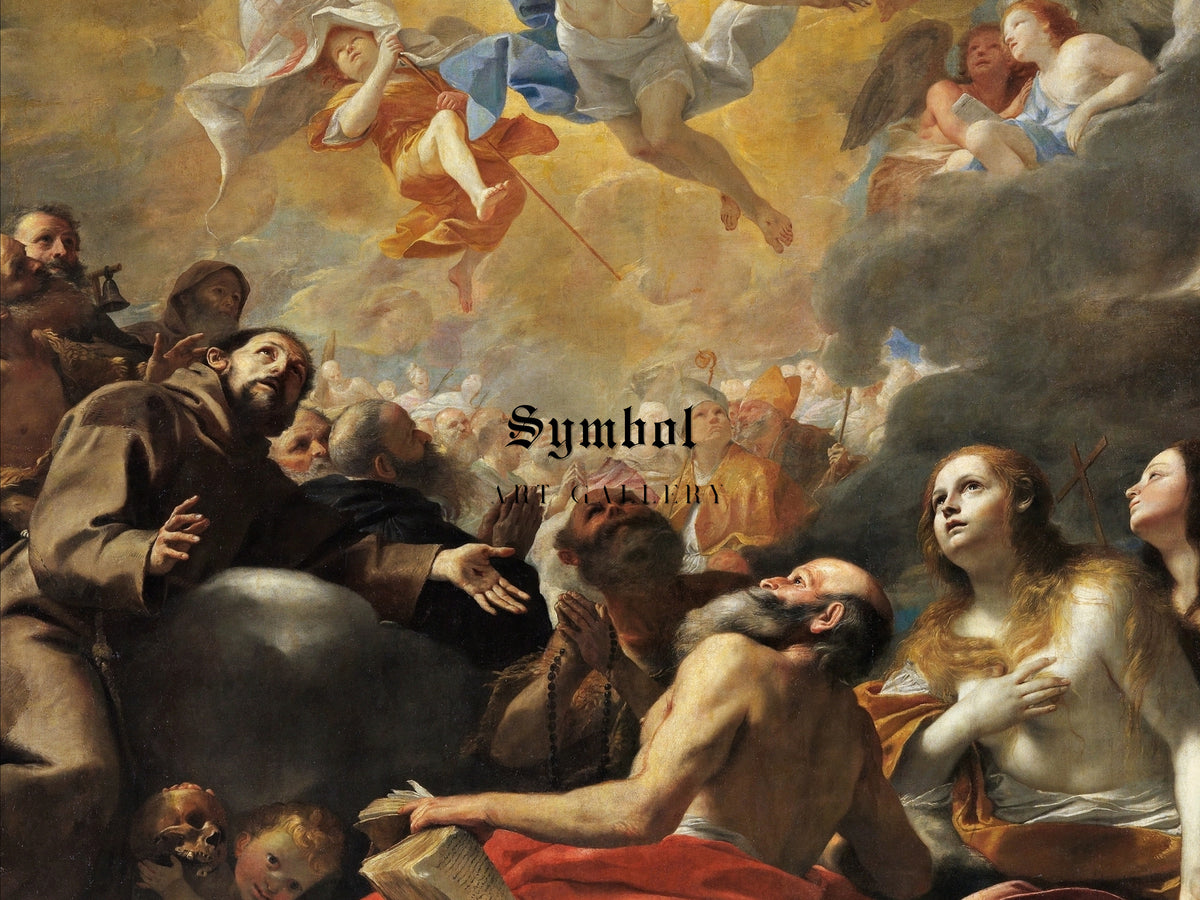 Christ in Glory with Saints by Mattia Preti, Wall Art Print, Fine Art Reproduction, Museum Quality Decor, Poster