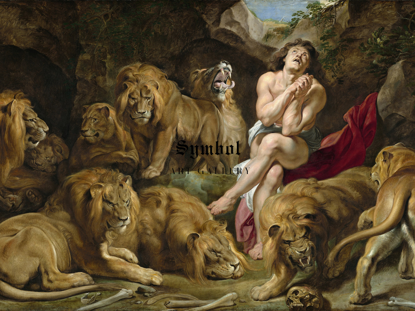 Daniel in the Lions' Den by Peter Paul Rubens 1615, Wall Art Print, Fine Art Reproduction, Museum Quality Decor, Poster