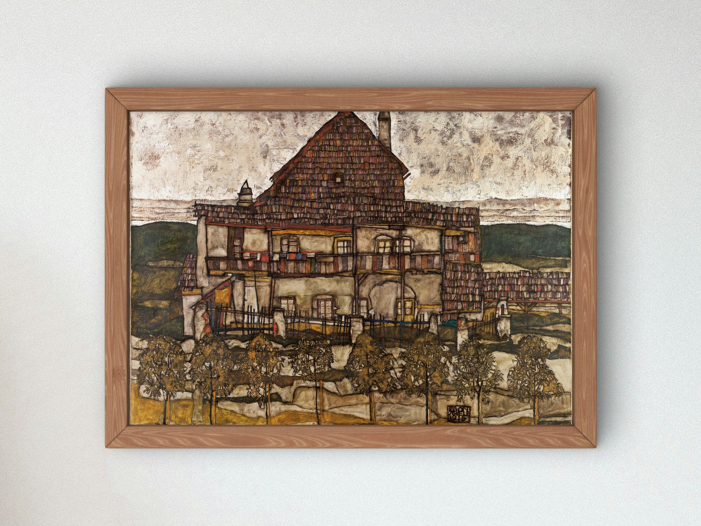 House with Shingle Roof by Egon Schiele 1915, Wall Art Print, Fine Art Reproduction, Museum Quality Decor, Poster