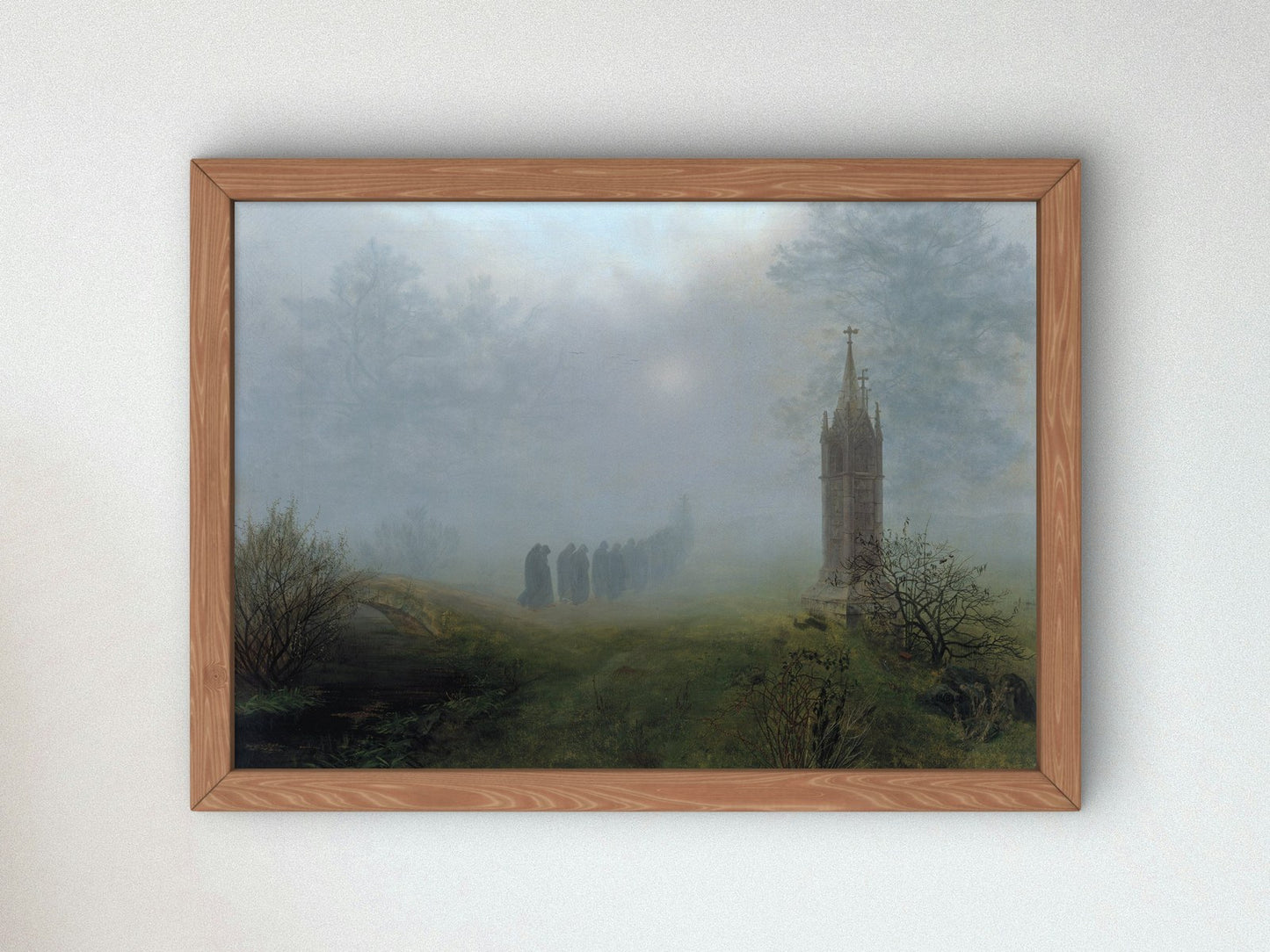 Procession in the Fog by Ernst Ferdinand Oehme 1828, Wall Art Print, Fine Art Reproduction, Museum Quality Decor, Poster