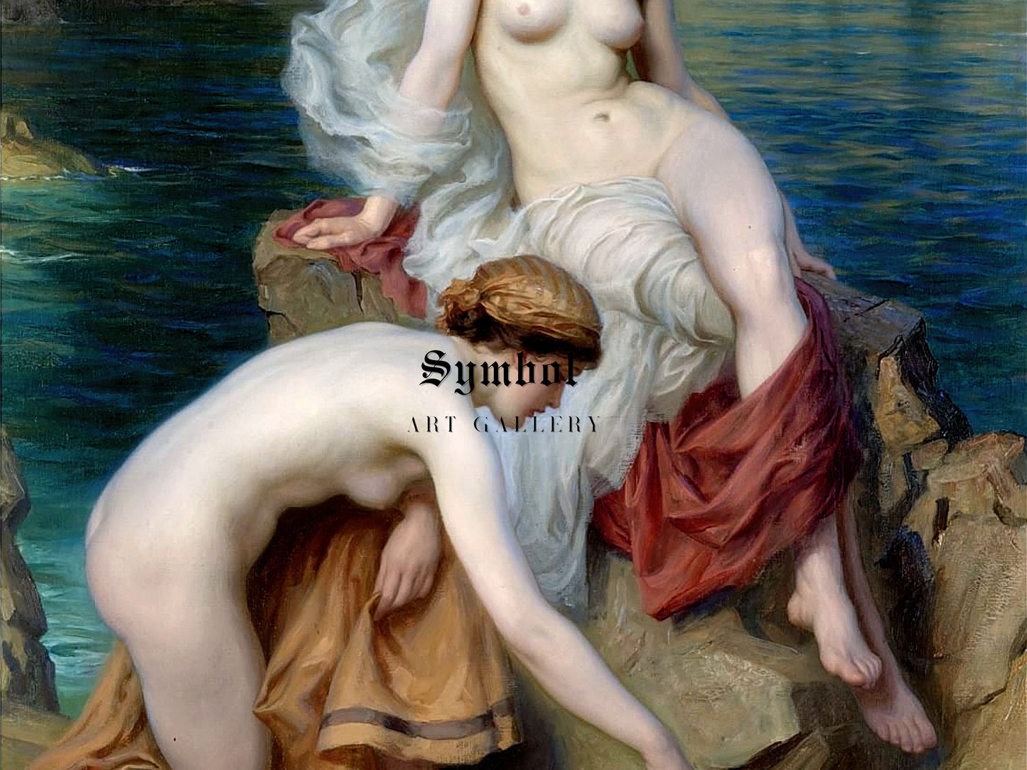 By Summer Seas by Herbert James Draper 1912, Wall Art Print, Fine Art Reproduction, Museum Quality Decor, Poster