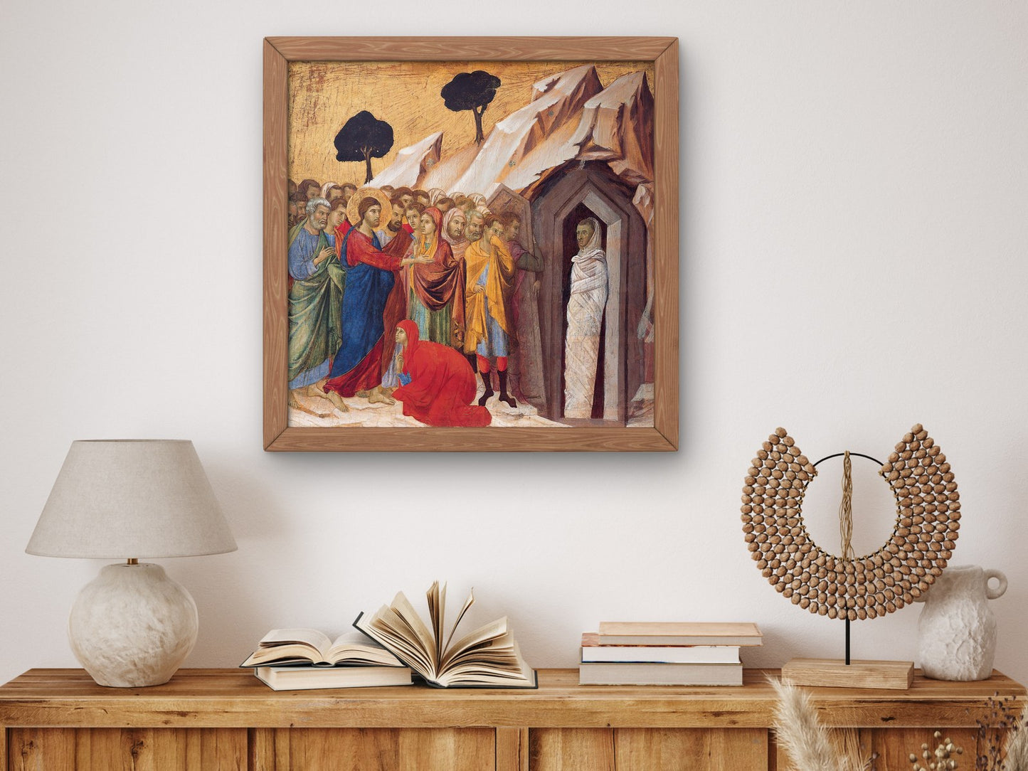 The Raising of Lazarus by Duccio di Buoninsegna 1311, Wall Art Print, Fine Art Reproduction, Museum Quality Decor, Poster
