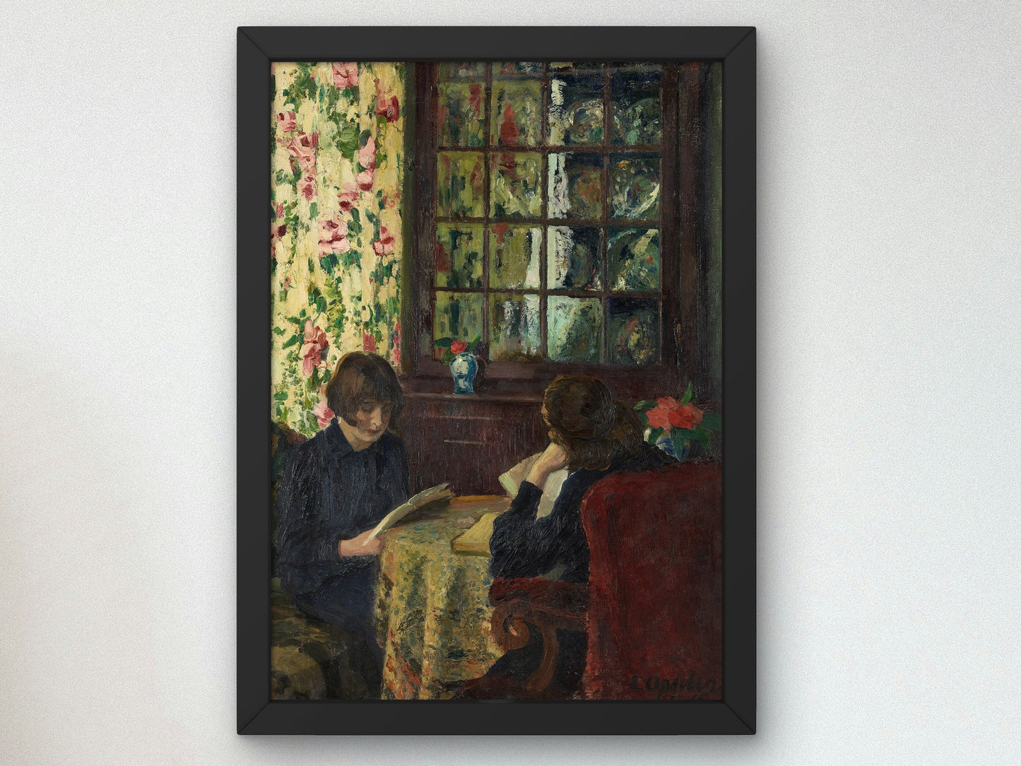 Reading Children by Ernst Oppler 1915, Wall Art Print, Fine Art Reproduction, Museum Quality Decor, Poster