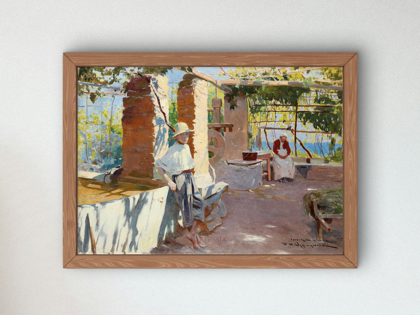 Sorrento Vineyard by Feliks Michał Wygrzywalski, Wall Art Print, Fine Art Reproduction, Museum Quality Decor, Poster