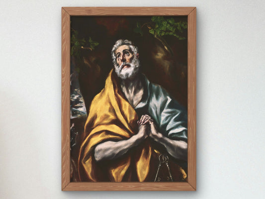 The Repentant St Peter by El Greco 1600, Wall Art Print, Fine Art Reproduction, Museum Quality Decor, Poster