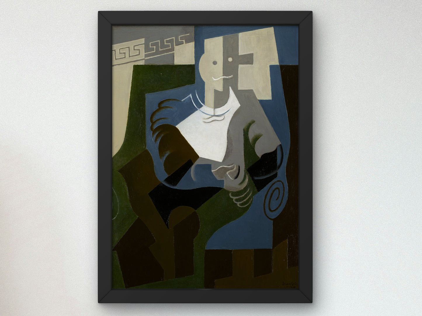 Seated Harlequin by Juan Gris 1920, Wall Art Print, Fine Art Reproduction, Museum Quality Decor, Poster