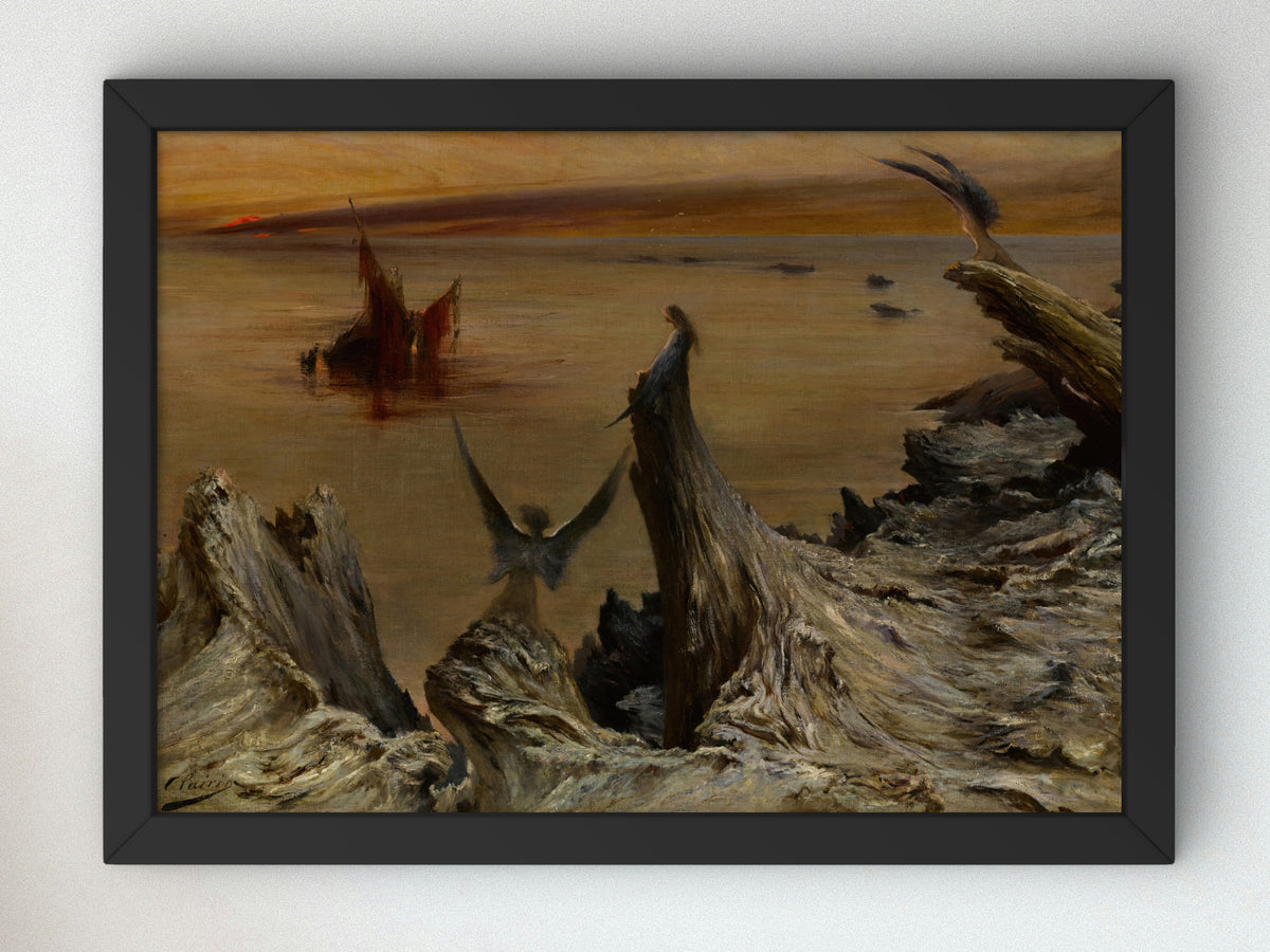 The Chimera at the Island of Sarah Bernhardt by Georges Jules Victor Clairin, Wall Art Print, Fine Art Reproduction, Museum Quality Decor