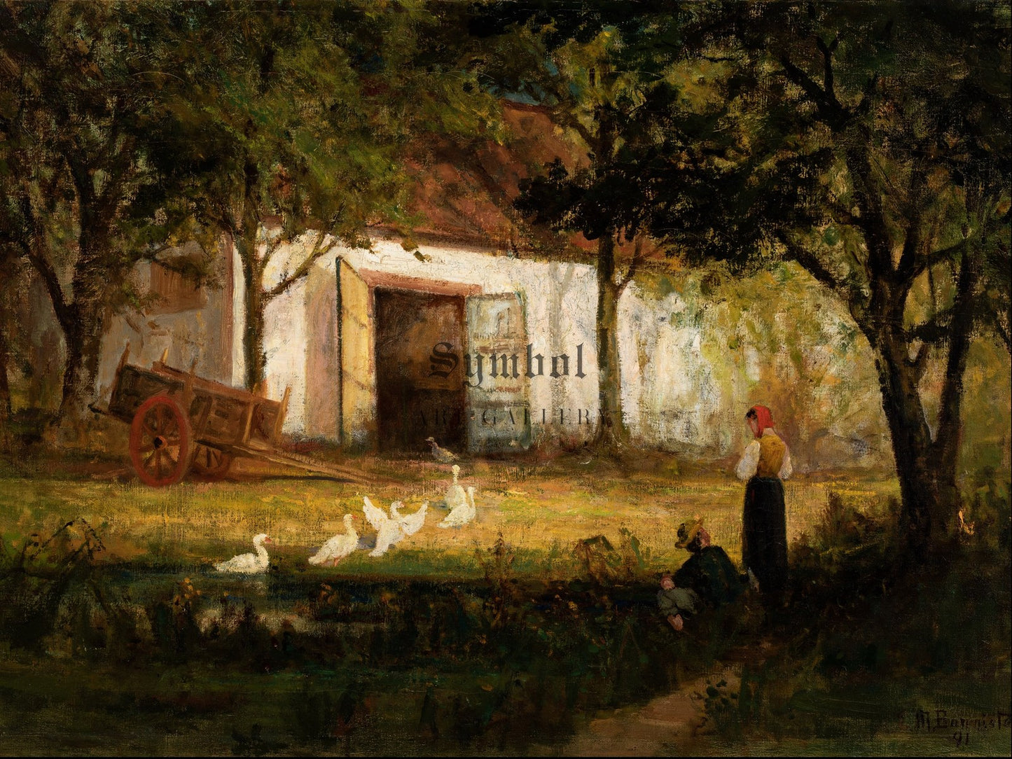 After the Bath by Edward Mitchell Bannister 1891, Wall Art Print, Fine Art Reproduction, Museum Quality Decor, Poster