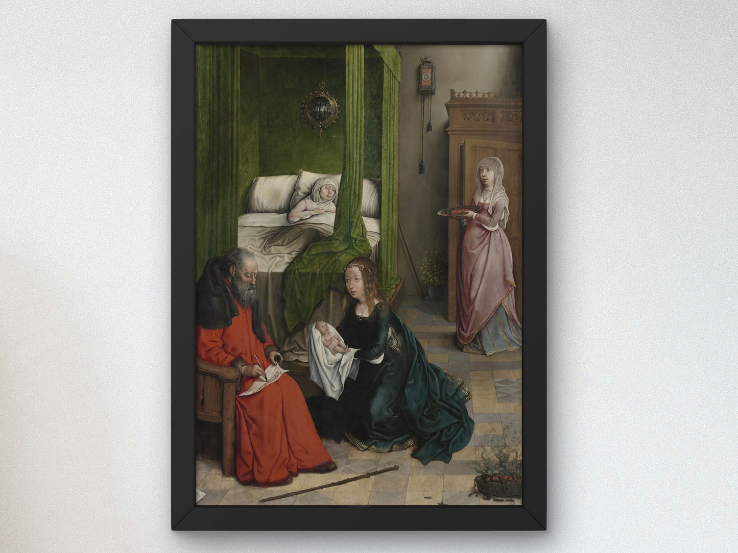 The Birth and Naming of John the Baptist by Juan de Flandes 1496, Wall Art Print, Fine Art Reproduction, Museum Quality Decor, Poster