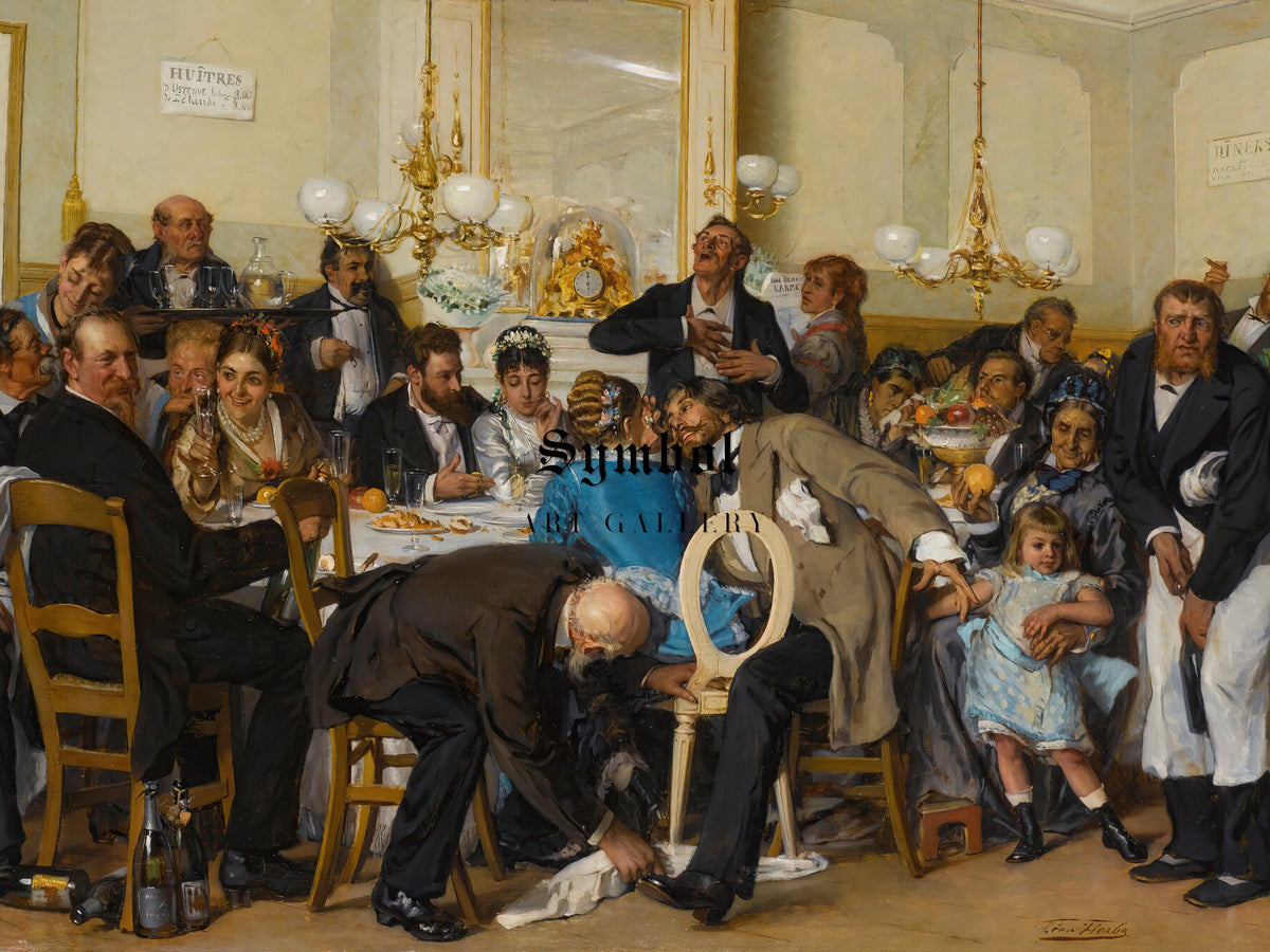 The Wedding Feast by Léon Herbo, Wall Art Print, Fine Art Reproduction, Museum Quality Decor, Poster