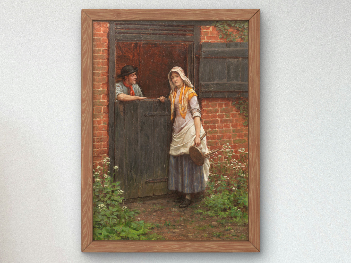 An Oft Told Tale by Edmund Blair Leighton 1920, Wall Art Print, Fine Art Reproduction, Museum Quality Decor, Poster