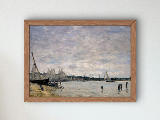 View of the Cove of Trouville by Eugène Boudin 1865, Wall Art Print, Fine Art Reproduction, Museum Quality Decor, Poster