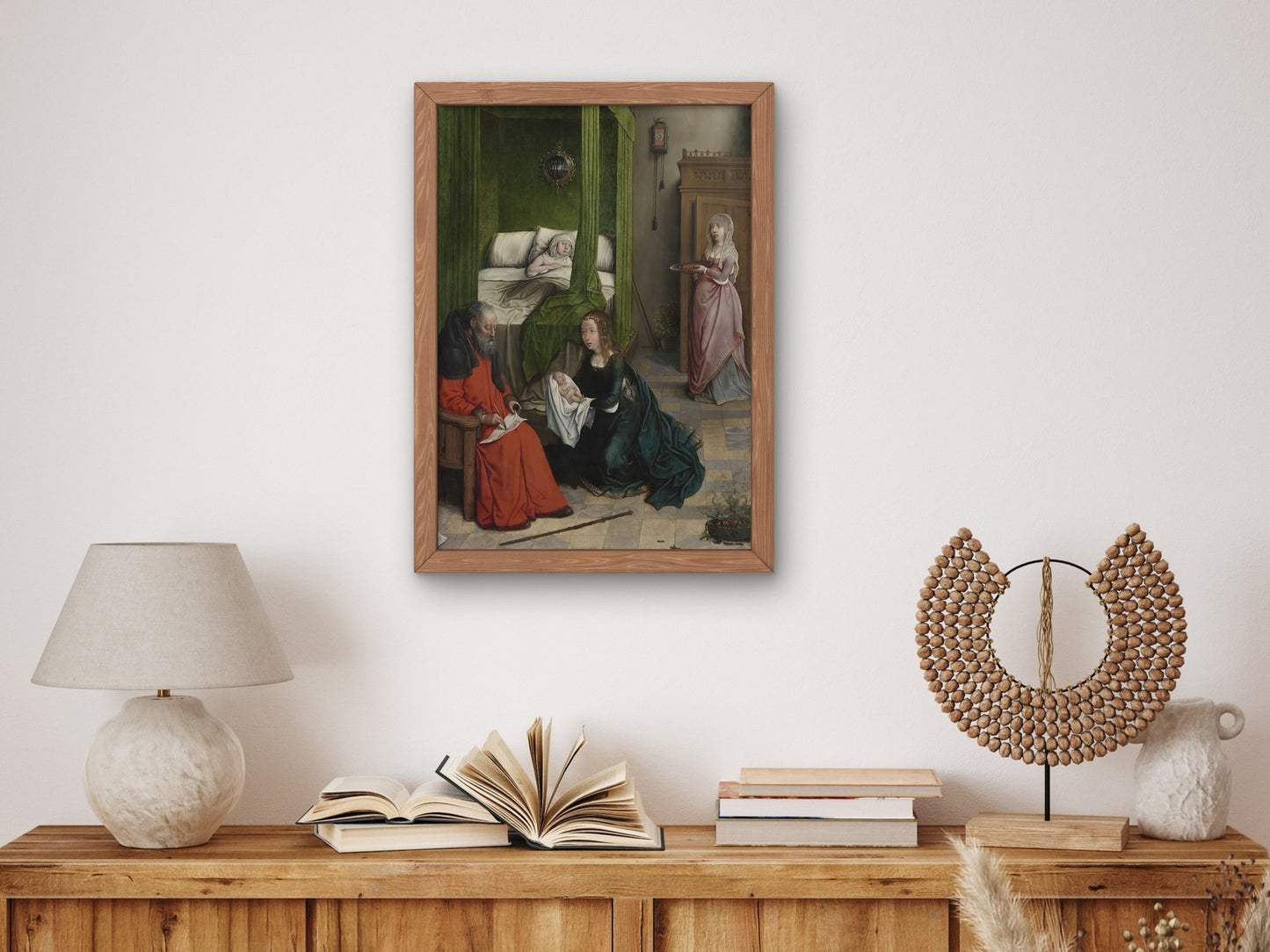 The Birth and Naming of John the Baptist by Juan de Flandes 1496, Wall Art Print, Fine Art Reproduction, Museum Quality Decor, Poster