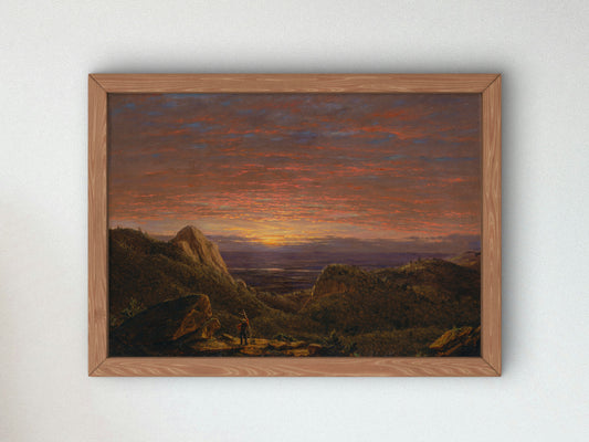 Morning, Looking East Over the Hudson Valley from the Catskill Mountains by Frederic Edwin Church 1848, Wall Art Print