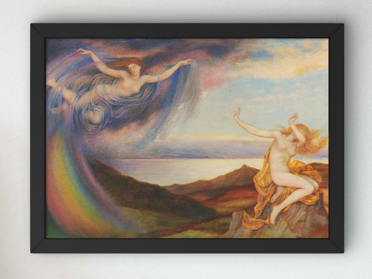 Sunbeam and Summer Shower by Evelyn De Morgan 1910, Wall Art Print, Fine Art Reproduction, Museum Quality Decor, Poster
