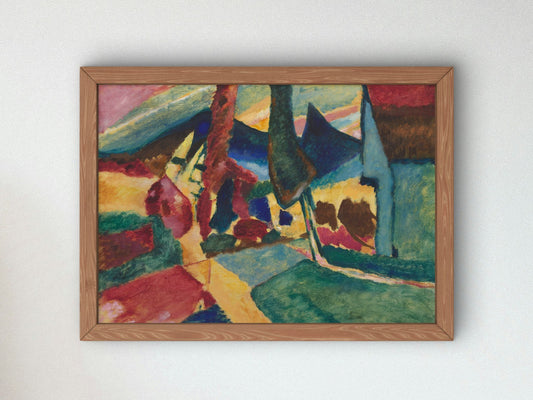 Landscape with Two Poplars by Vasily Kandinsky 1912, Wall Art Print, Fine Art Reproduction, Museum Quality Decor, Poster