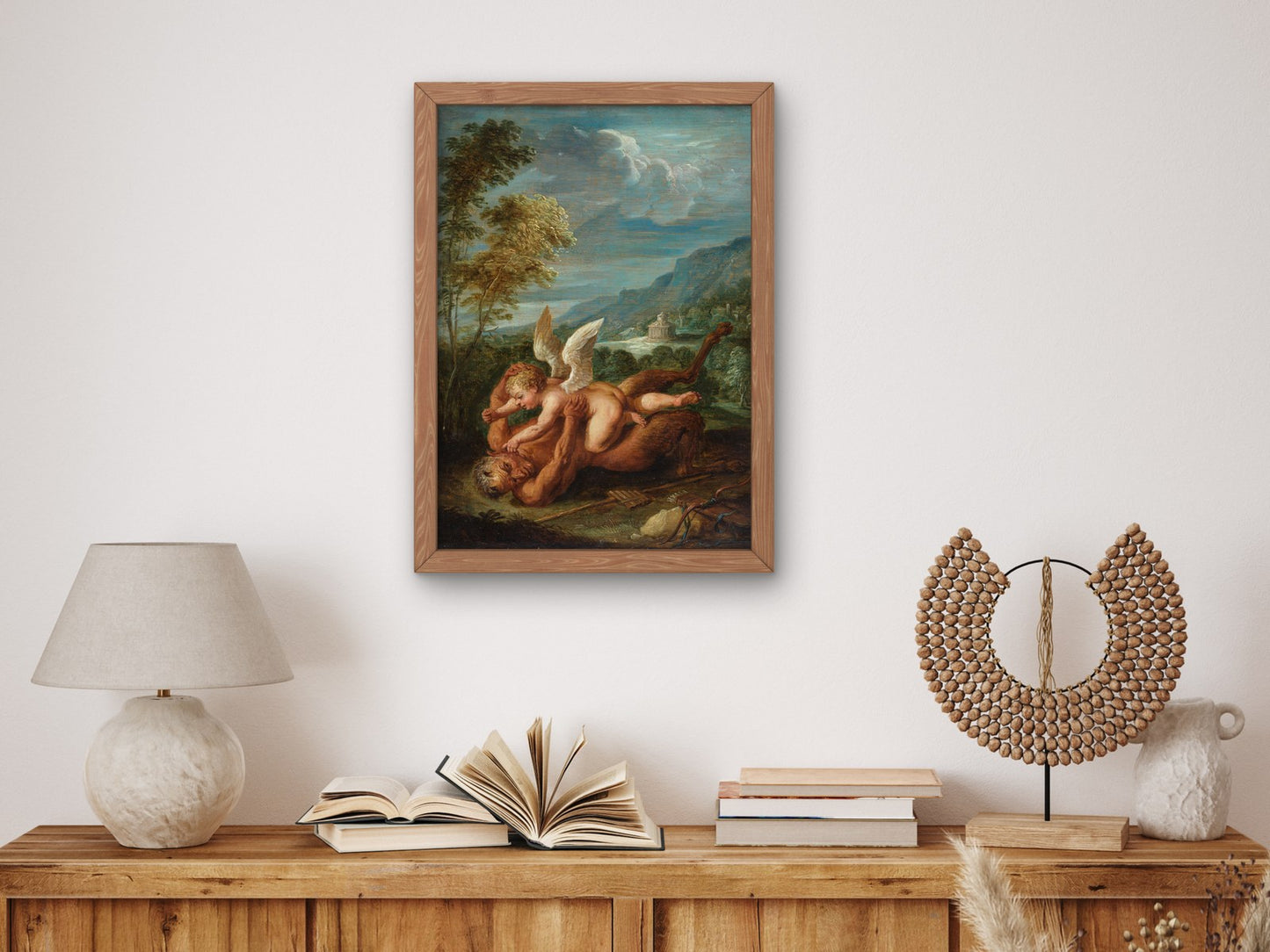Cupid Overcoming Pan by David Teniers the Younger 1653, Wall Art Print, Fine Art Reproduction, Museum Quality Decor, Poster