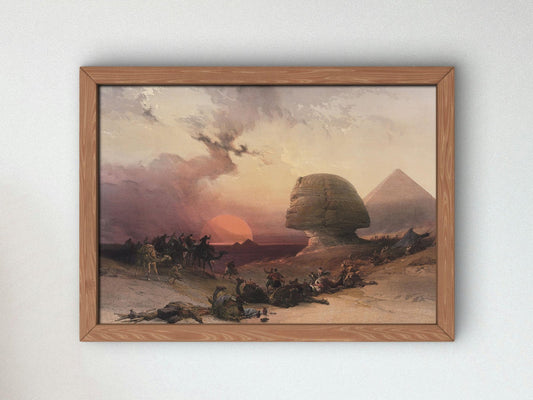 Approach of the Simoon Desert at Gizeh by Louis Haghe, 1849, Orientalism and Exoticism, fine art print
