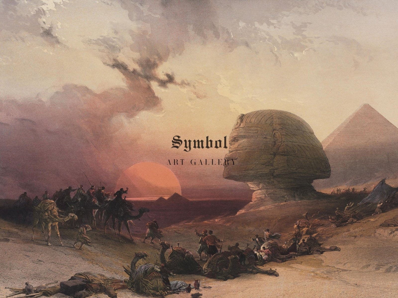 Approach of the Simoon Desert at Gizeh by Louis Haghe, 1849, Orientalism and Exoticism, fine art print
