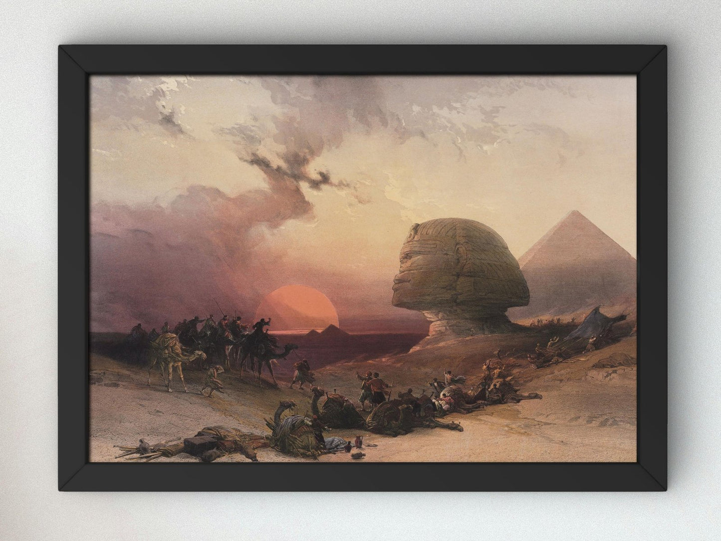 Approach of the Simoon Desert at Gizeh by Louis Haghe, 1849, Orientalism and Exoticism, fine art print