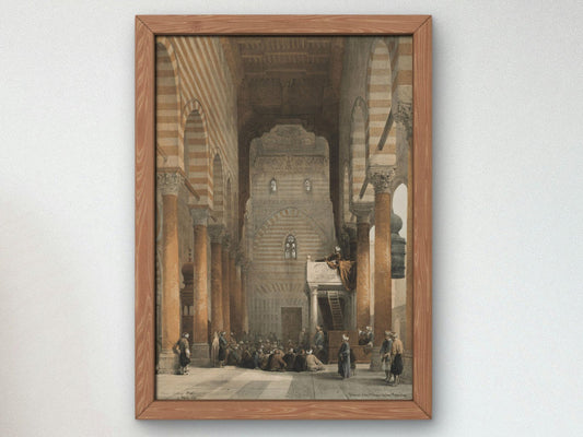 Interior of the Mosque of the Metwalys by Louis Haghe, 1849, Orientalism, fine art print