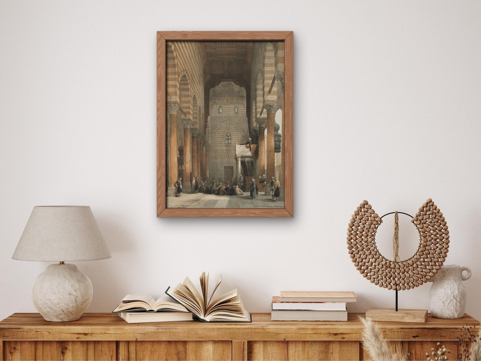 Interior of the Mosque of the Metwalys by Louis Haghe, 1849, Orientalism, fine art print