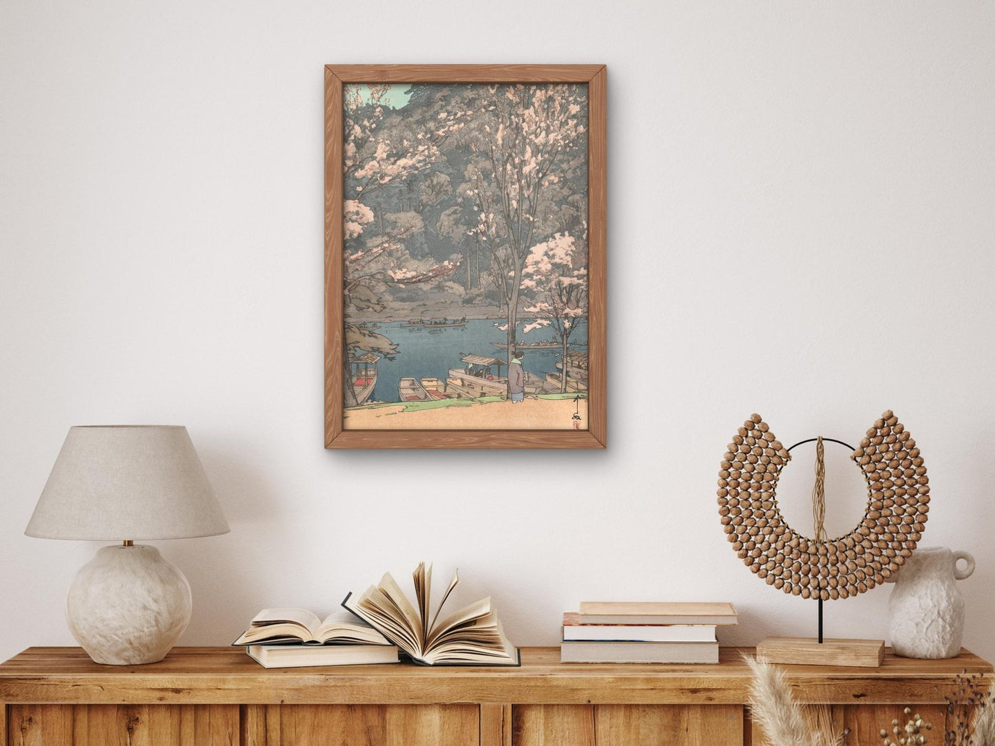 Eight Scenes of Cherry Blossom Arashiyama by Hiroshi Yoshida, 1935, Japanese Woodblock Prints, fine art print