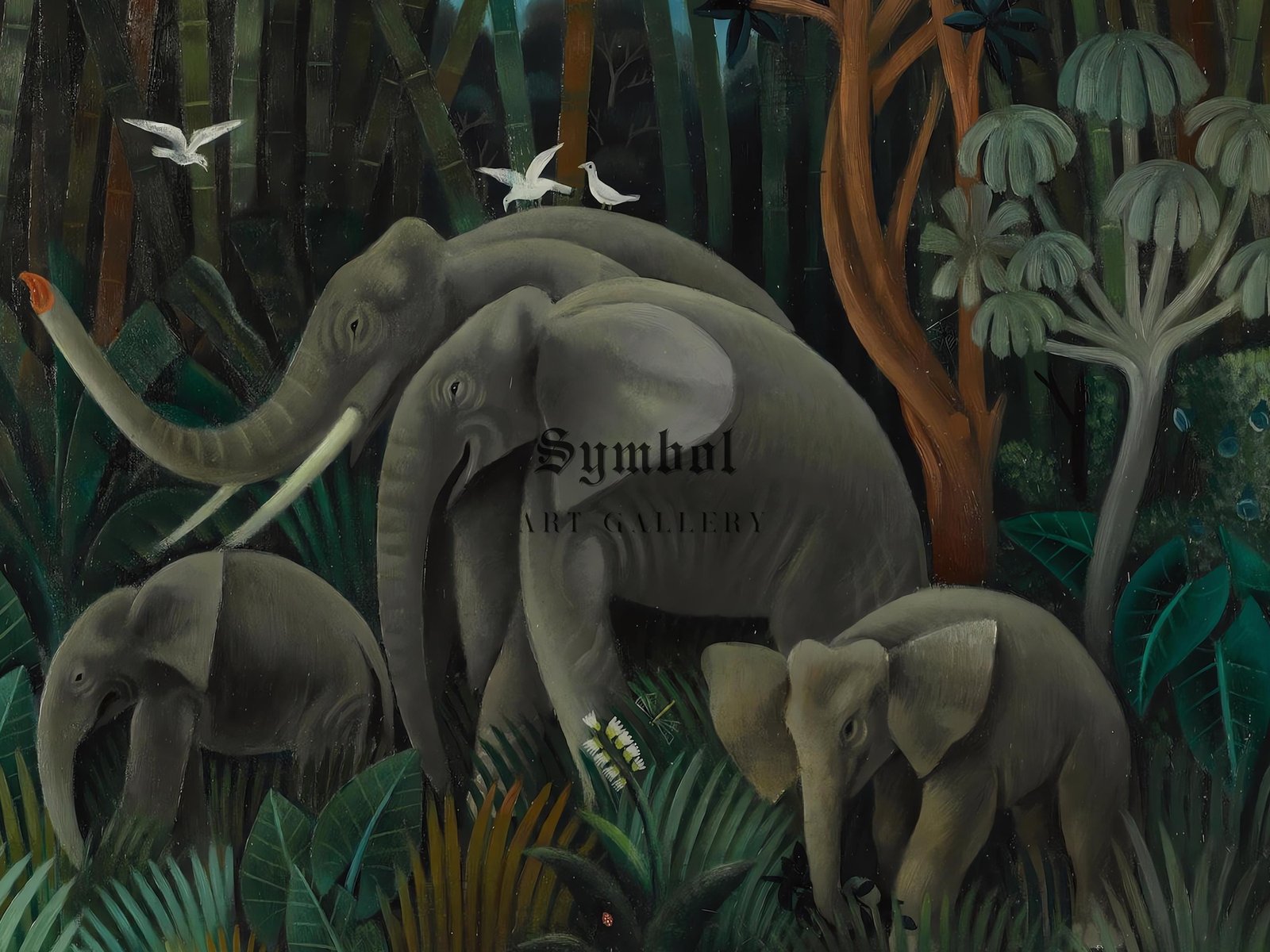 Elefantes en la Selva by Miguel Covarrubias, 1932, Art Deco and American Modernism, fine art print