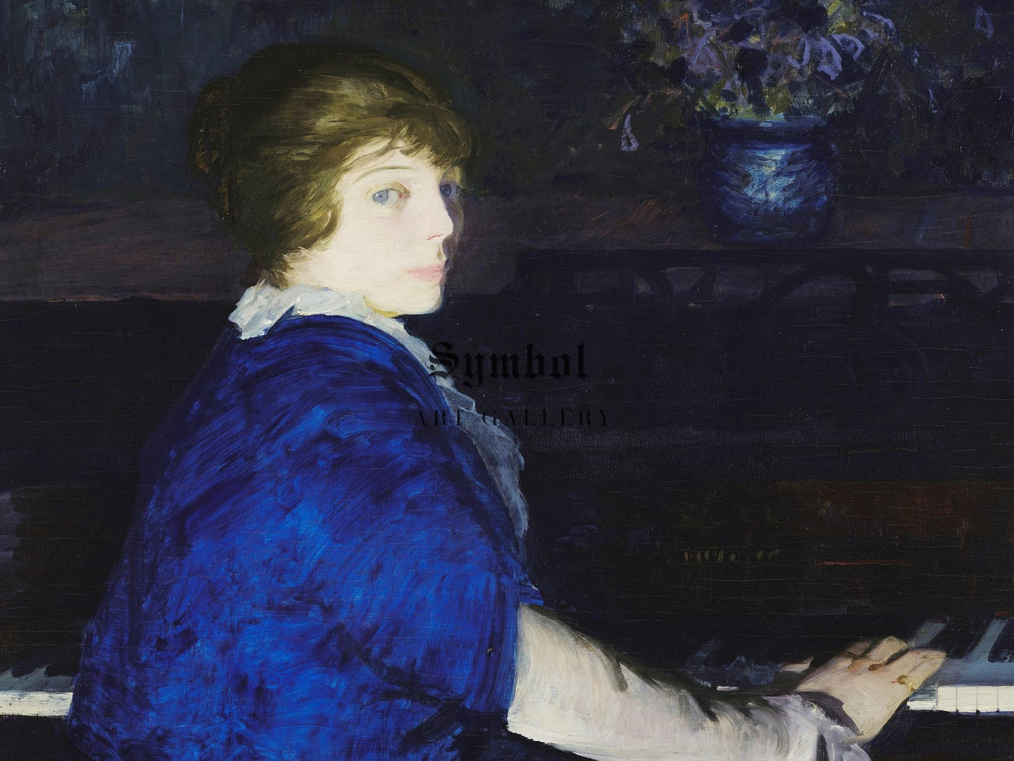 Emma at the Piano by George Bellows, 1914, American Modernism, fine art print