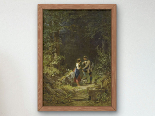 Encounter in the Forest by Carl Spitzweg, 1850, Romanticism and Classical Landscapes, fine art print