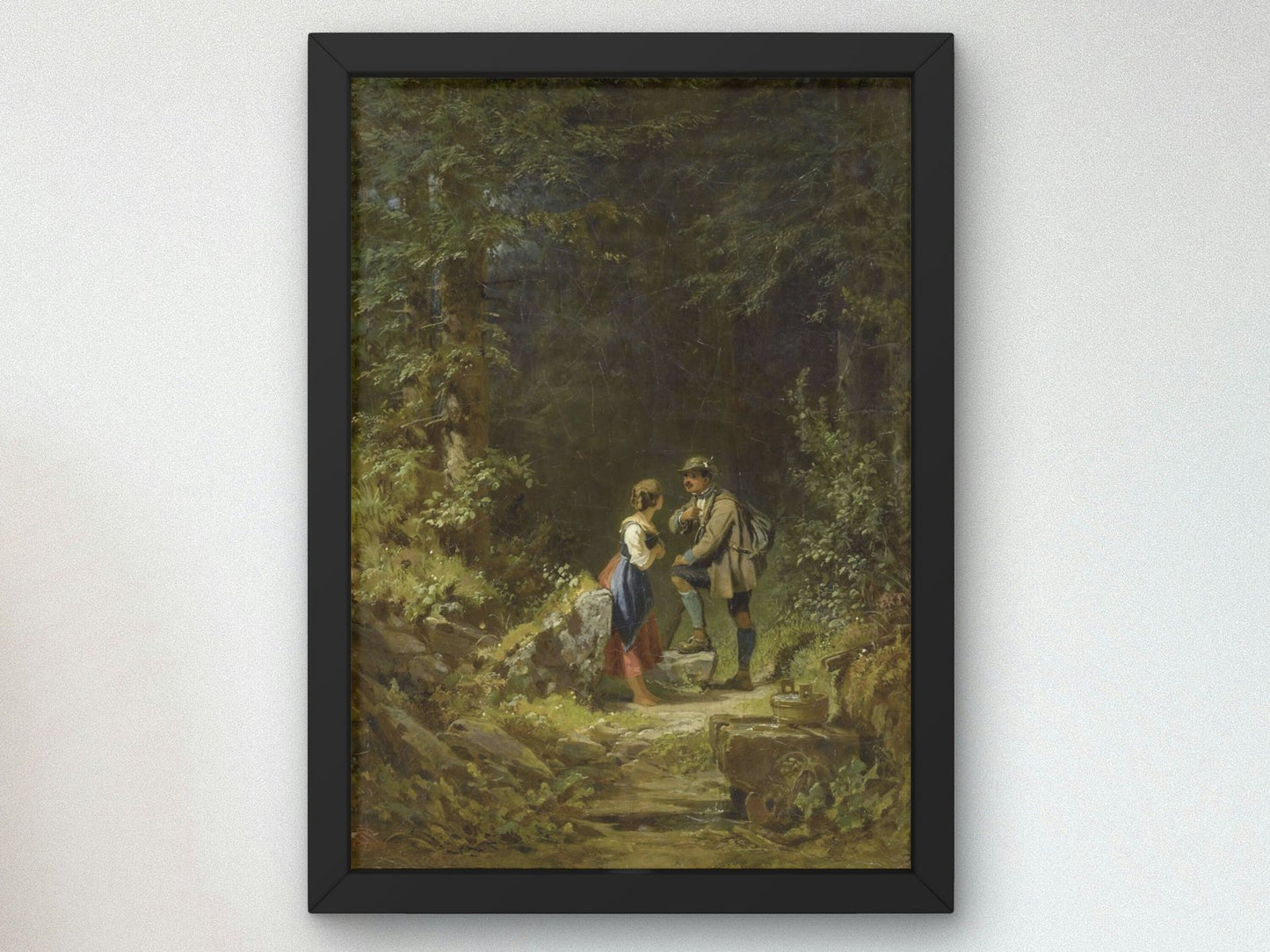 Encounter in the Forest by Carl Spitzweg, 1850, Romanticism and Classical Landscapes, fine art print