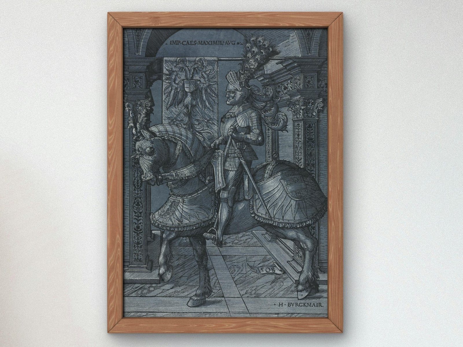 Equestrian Portrait of the Emperor Maximilian by Hans Burgkmair, 1508, Renaissance, fine art print