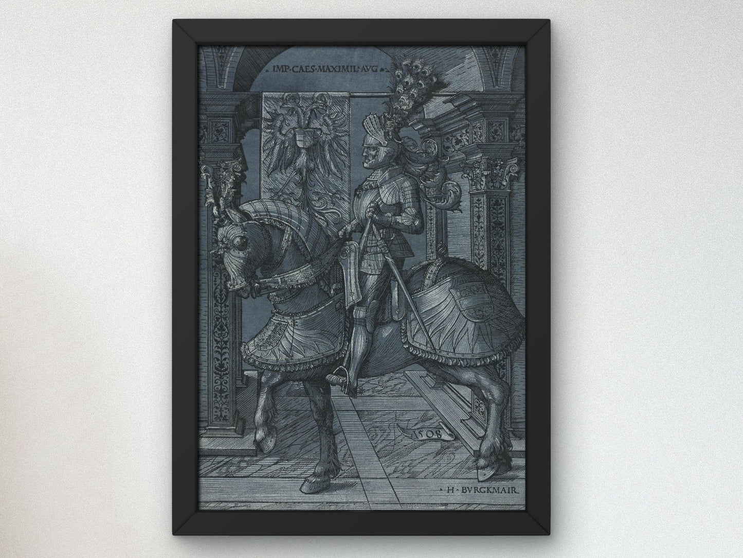 Equestrian Portrait of the Emperor Maximilian by Hans Burgkmair, 1508, Renaissance, fine art print
