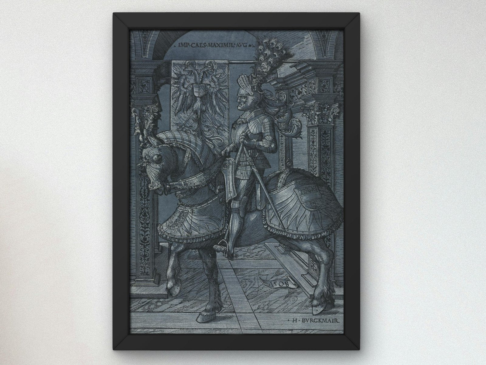 Equestrian Portrait of the Emperor Maximilian by Hans Burgkmair, 1508, Renaissance, fine art print