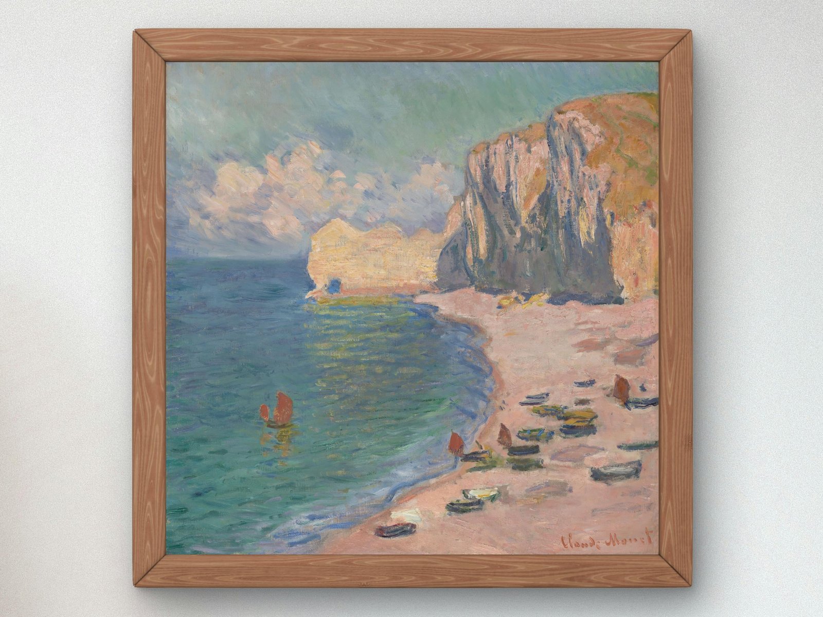 Etretat The Beach and Falaise d'Amont by Claude Monet, 1885, Impressionism, fine art print