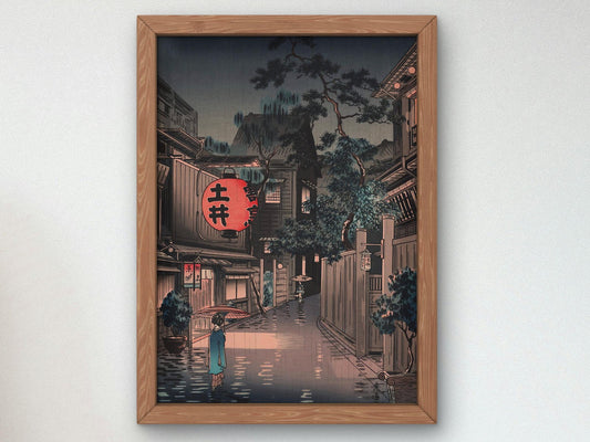 Evening in Ushigome by Tsuchiya Koitsu, 1939, Japanese Woodblock Prints, fine art print