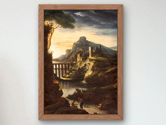 Evening Landscape with an Aqueduct by Théodore Géricault, 1818, Romanticism and Classical Landscapes, fine art print