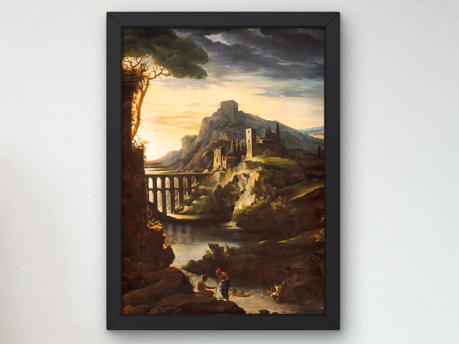 Evening Landscape with an Aqueduct by Théodore Géricault, 1818, Romanticism and Classical Landscapes, fine art print