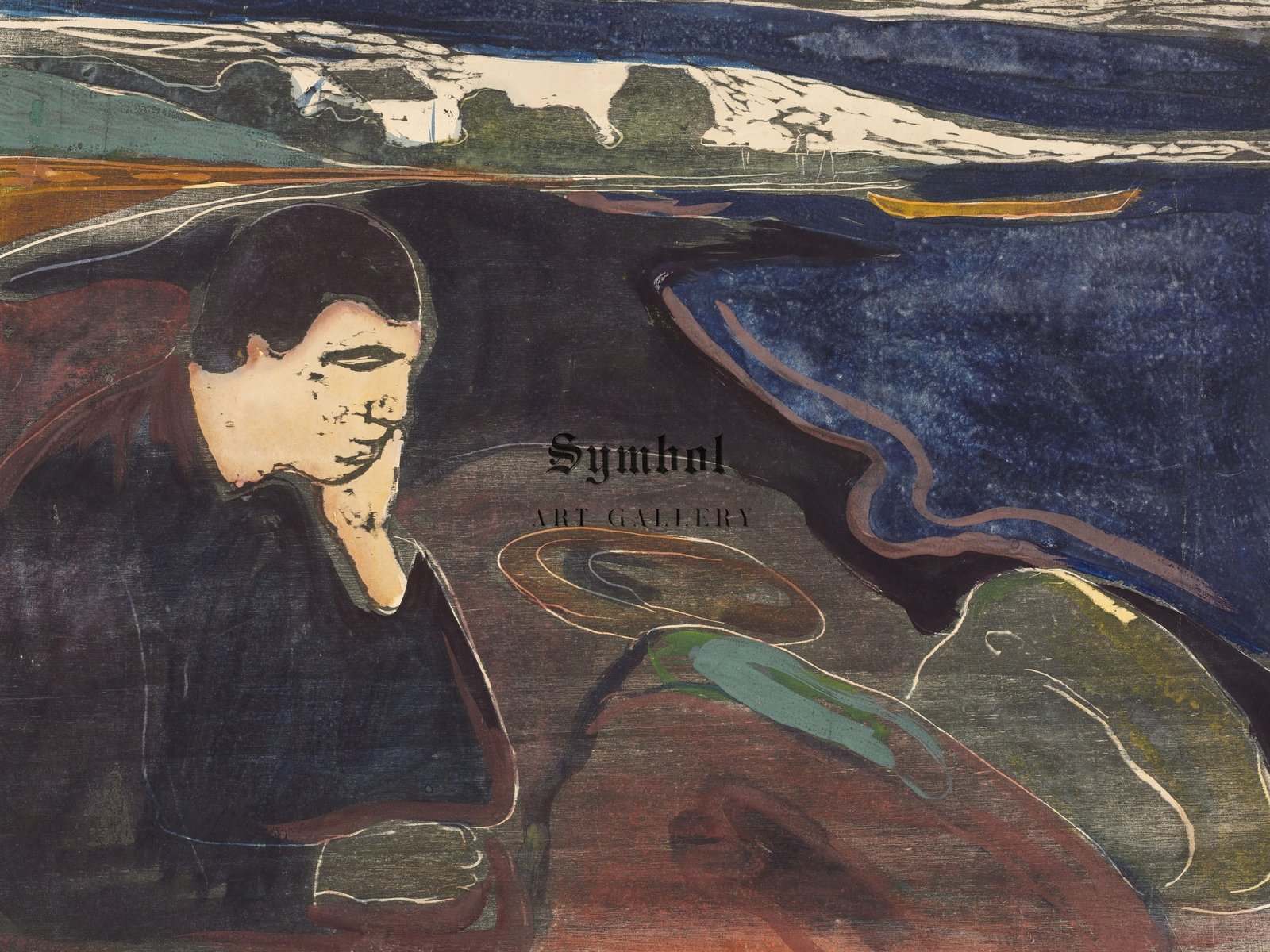 Evening Melancholy I by Edvard Munch, 1896, Expressionism and Fauvism, fine art print