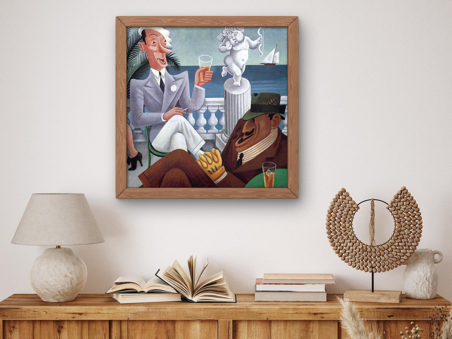 Ex-King Alfonso and James J. Walker by Miguel Covarrubias, 1932, Art Deco caricature, fine art print