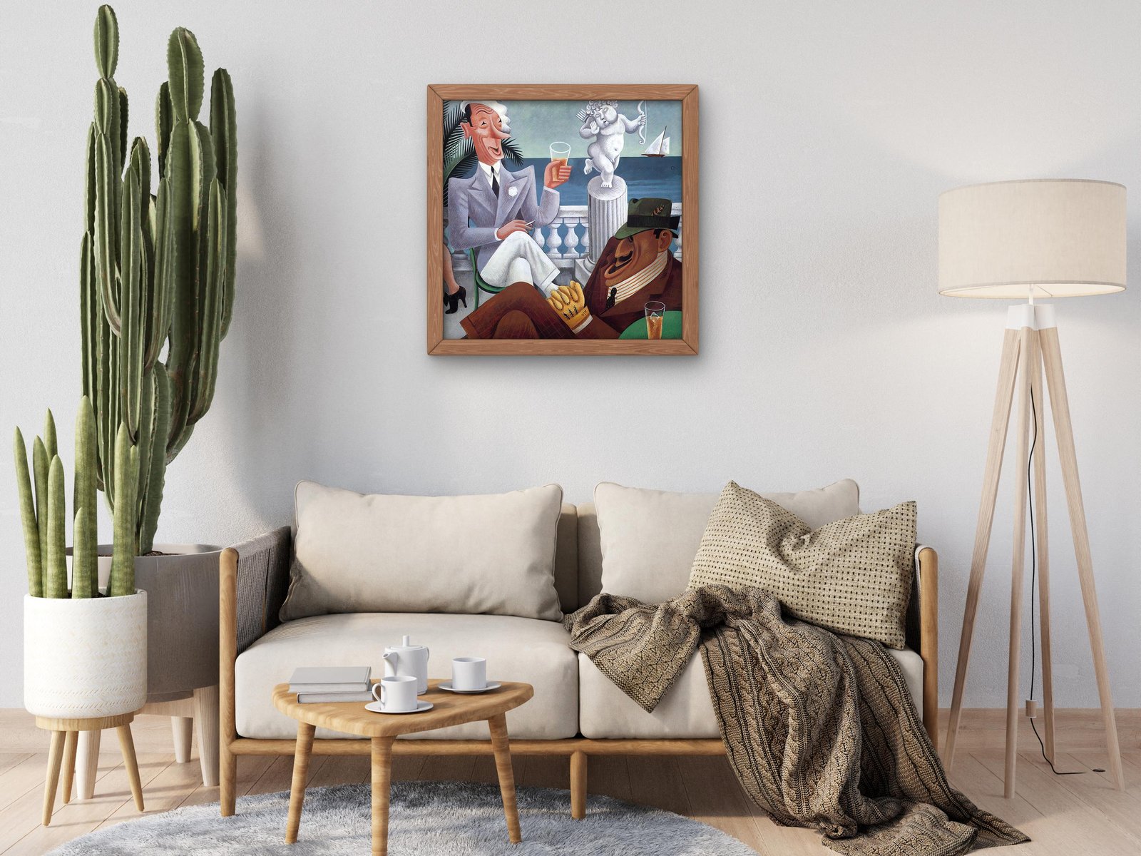 Ex-King Alfonso and James J. Walker by Miguel Covarrubias, 1932, Art Deco caricature, fine art print