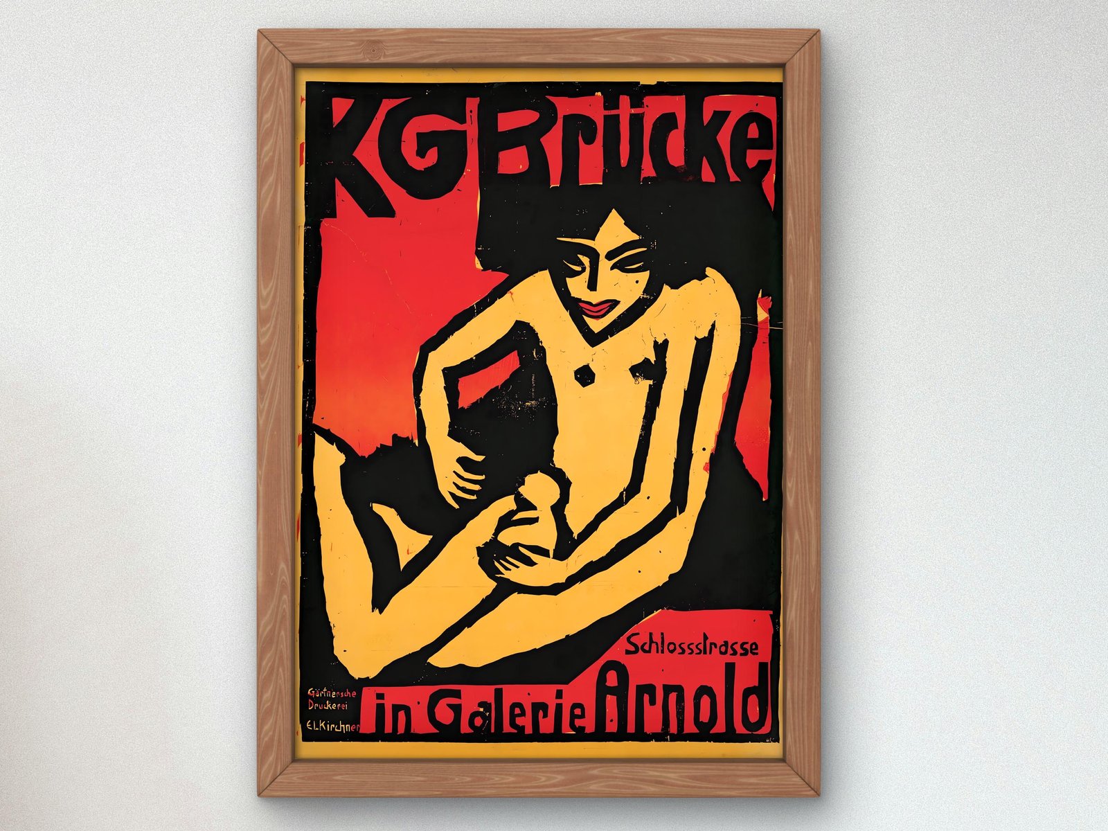 Exhibition Poster for Arnold Gallery Dresden by Ernst Ludwig Kirchner, 1908, Expressionism and Fauvism, fine art print