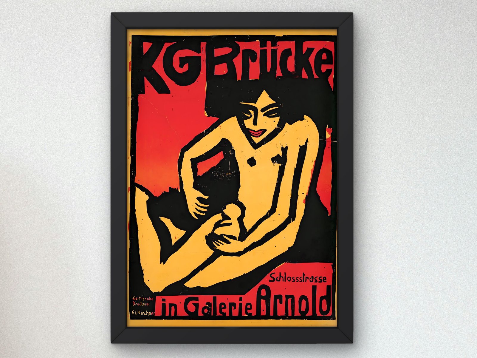 Exhibition Poster for Arnold Gallery Dresden by Ernst Ludwig Kirchner, 1908, Expressionism and Fauvism, fine art print