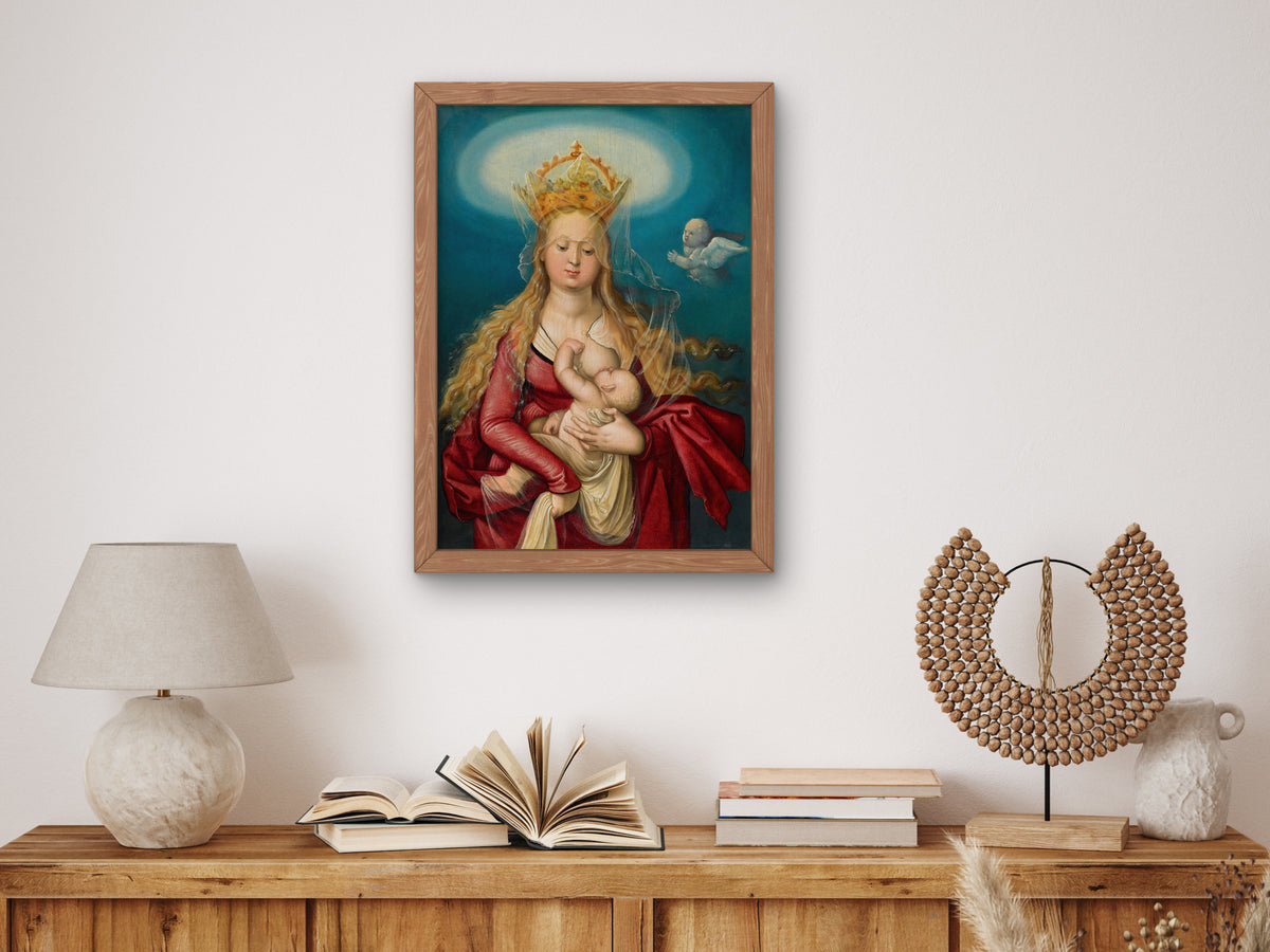 Virgin as Queen of Heaven by Hans Baldung, Wall Art Print, Fine Art Reproduction, Museum Quality Decor, Poster